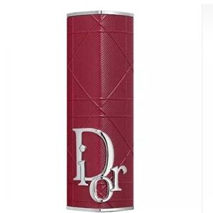 Dior Red Lipstick Case with Silver Accents